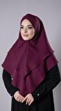 Bordo Pratik Hazır Geçmeli Tesettür Eşarp Pamuk Caz Kumaş Çift Katlı Çapraz Hijab 2304_16