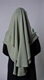 Fıstık Yeşili Pratik Hazır Geçmeli Tesettür Eşarp Pamuk Caz Kumaş Çift Katlı Çapraz Hijab 2304_36