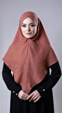 Kiremit Pratik Hazır Geçmeli Tesettür Eşarp Pamuk Caz Kumaş Tek Katlı Çapraz Hijab 2305_05