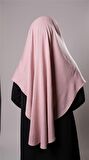 Pudra Pratik Hazır Geçmeli Tesettür Eşarp Pamuk Caz Kumaş Tek Katlı Çapraz Hijab 2305_06