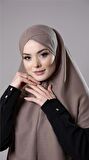 Vizon Pratik Hazır Geçmeli Tesettür Eşarp Pamuk Caz Kumaş Tek Katlı Çapraz Hijab 2305_10