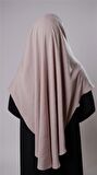 Bej Pratik Hazır Geçmeli Tesettür Eşarp Pamuk Caz Kumaş Tek Katlı Çapraz Hijab 2305_12