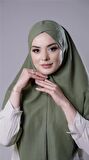 Fıstık Yeşili Pratik Hazır Geçmeli Tesettür Eşarp Pamuk Caz Kumaş Tek Katlı Çapraz Hijab 2305_36