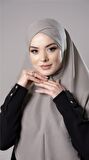 Taş Pratik Hazır Geçmeli Tesettür Eşarp Pamuk Caz Kumaş Tek Katlı Çapraz Hijab 2305_46