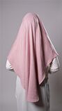 Pudra Pratik Hazır Geçmeli Tesettür Eşarp Pamuk Caz Kumaş Düz Hijab 2306_06