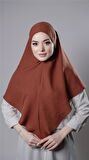 Taba Pratik Hazır Geçmeli Tesettür Eşarp Pamuk Caz Kumaş Düz Hijab 2306_33