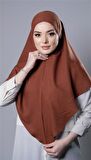 Taba Pratik Hazır Geçmeli Tesettür Eşarp Pamuk Caz Kumaş Düz Hijab 2306_33