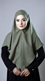 Fıstık Yeşili Pratik Hazır Geçmeli Tesettür Eşarp Pamuk Caz Kumaş Düz Hijab 2306_36
