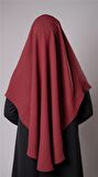Bordo Pratik Hazır Geçmeli Tesettür Eşarp Aerobin Kumaş  Çapraz Hijab 2307_16