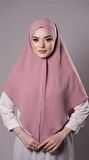 Gül Kurusu Pratik Hazır Geçmeli Tesettür Eşarp Aerobin Kumaş  Çapraz Hijab 2307_18