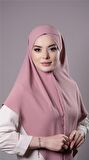 Gül Kurusu Pratik Hazır Geçmeli Tesettür Eşarp Aerobin Kumaş  Çapraz Hijab 2307_18