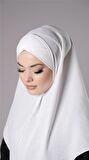 Krem Pratik Hazır Geçmeli Tesettür Eşarp Aerobin Kumaş  Çapraz Hijab 2307_40