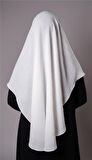 Krem Pratik Hazır Geçmeli Tesettür Eşarp Aerobin Kumaş  Çapraz Hijab 2307_40