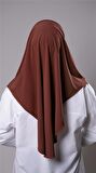 Kiremit Pratik Hazır Geçmeli Tesettür Eşarp Sandy Kumaş Düz Hijab 2308_05