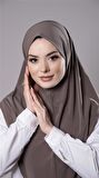 Vizon Pratik Hazır Geçmeli Tesettür Eşarp Sandy Kumaş Düz Hijab 2308_10