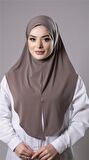 Vizon Pratik Hazır Geçmeli Tesettür Eşarp Sandy Kumaş Yırtmaçlı Düz Hijab 2310_10