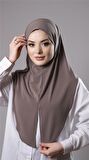 Vizon Pratik Hazır Geçmeli Tesettür Eşarp Sandy Kumaş Yırtmaçlı Düz Hijab 2310_10