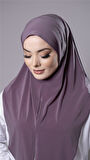 Violet Pratik Hazır Geçmeli Tesettür Eşarp Sandy Kumaş Yırtmaçlı Düz Hijab 2310_21