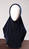 Lacivert Pratik Hazır Geçmeli Genç Tesettür Bone Sandy Kumaş Düz Hijab 2312_02