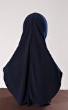 Lacivert Pratik Hazır Geçmeli Genç Tesettür Bone Sandy Kumaş Düz Hijab 2312_02