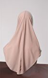 Bej Pratik Hazır Geçmeli Genç Tesettür Bone Sandy Kumaş Düz Hijab 2312_12