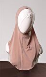 Sütlü Kahve Pratik Hazır Geçmeli Genç Tesettür Bone Sandy Kumaş Düz Hijab 2312_26