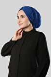 Saks Mavisi Drapeli Salaş Tesettür Bone Sandy Büzgülü 2315_24