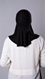 Siyah Pratik Hazır Geçmeli Şal Şifon Kumaş Hijab Bone 3009_01