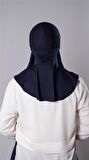 Lacivert Pratik Hazır Geçmeli Şal Şifon Kumaş Hijab Bone 3009_02