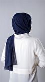 Lacivert Pratik Hazır Geçmeli Şal Şifon Kumaş Hijab Bone 3009_02