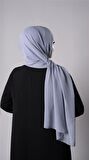 Gri Pratik Hazır Geçmeli Şal Şifon Kumaş Hijab Bone 3009_15
