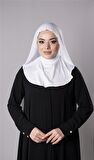 Beyaz Pratik Hazır Geçmeli Şal Şifon Kumaş Hijab Bone 3009_42