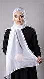 Beyaz Pratik Hazır Geçmeli Şal Şifon Kumaş Hijab Bone 3009_42