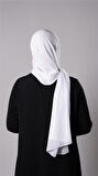Beyaz Pratik Hazır Geçmeli Şal Şifon Kumaş Hijab Bone 3009_42