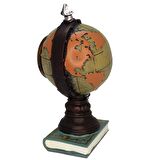 Dünya Küre Masa Saati  Dekoratif Biblo