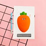 Kişiye Özel Sevimli Havuç Squishy Defter  kokulu Kalem Jel Kalem