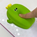 Kişiye Özel Sevimli Sarı Çiçekli Kaktüs Squishy Defter ve Ayıcık Bisküvi Tükenmez Kalem