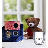 Peluş ayıcık ve istiridye içinde gerçek inci kolye Kedi Çidarlı Bardak