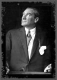 Mustafa Kemal Atatürk Ahşap Retro Vintage Poster