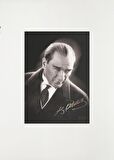 Mustafa Kemal Atatürk Ahşap Retro Vintage Poster 3 lü Set