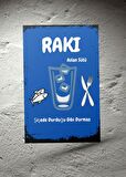Rakı Ahşap Retro Poster 28 x 20
