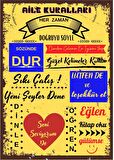 Aıle Kuralları Ahşap Duvar ve Kapı Süsü- Retro Ahşap Pano 28 x 20