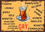Çay Retro Ahşap Poster  28 x 20