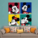 Minnie Ve Mickey Mouse Çocuk Odası İçin 4 Lü Duvar Posteri