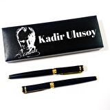 Atatürk Sulietli Kutu Kişiye Özel 2'li Roller ve Dolma Kalem Seti