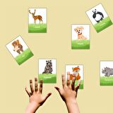 Zeka Kartları Orman Hayvanları Eşleştirme Oyunu Ahşap Eğitici Puzzle Oyuncak
