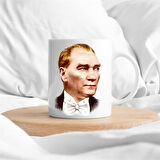 Kişiye Özel Mustafa Kemal Atatürk Resimli Kupa Bardak ve Kalem Hediye Seti