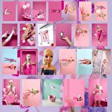 Pembe Bebek Duvar Posteri Seti Pembe Poster Kolaj Seti - 30 Adet - 10cm X 15cm