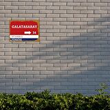 Galatasaray Sokak Tabelası Görünümlü Retro Ahşap Poster