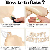Çikolata Kahve Happy Birthday Folyo Balon Seti